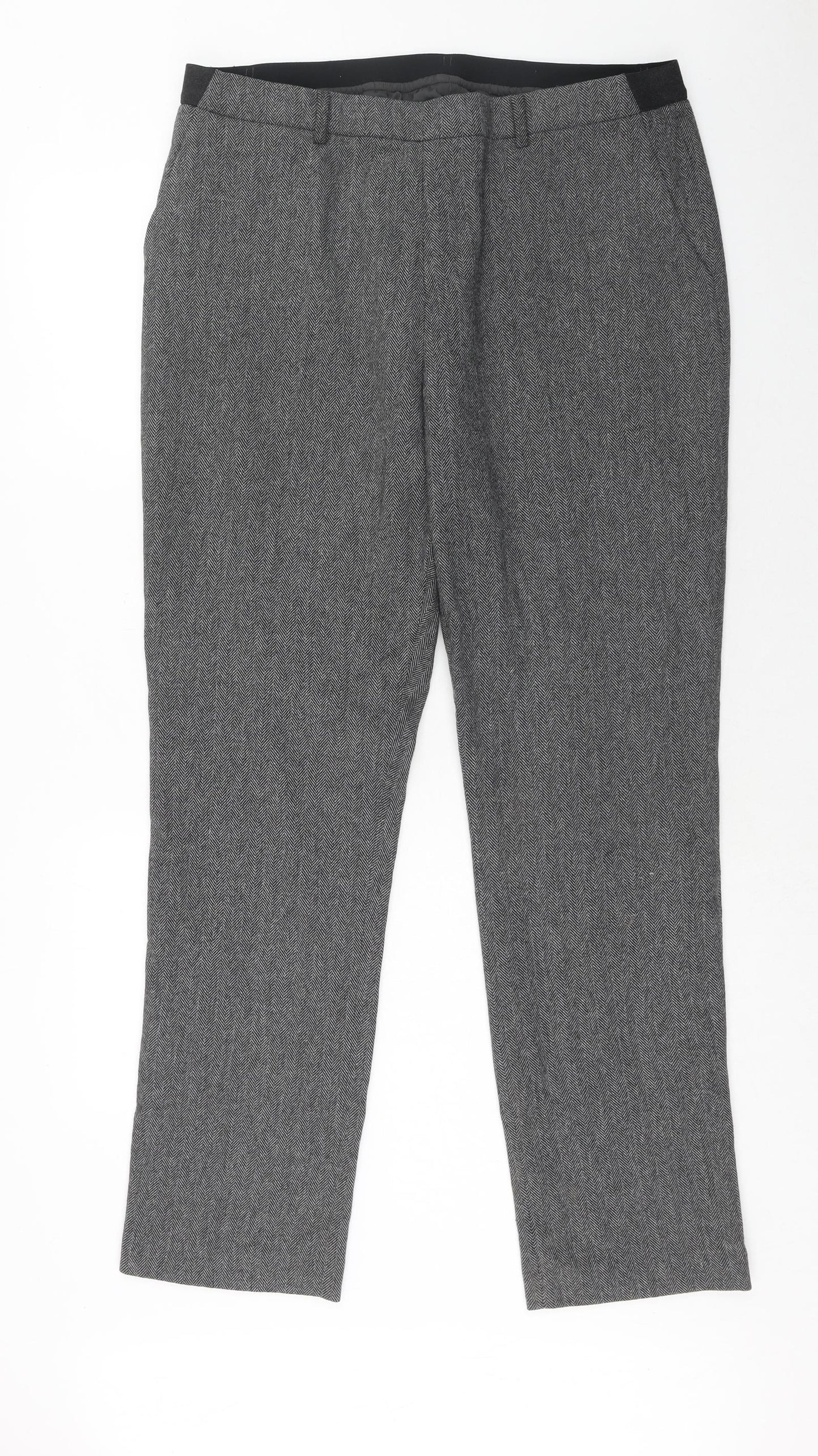 Uniqlo Womens Grey Polyester Dress Pants Trousers Size 32 in Regular