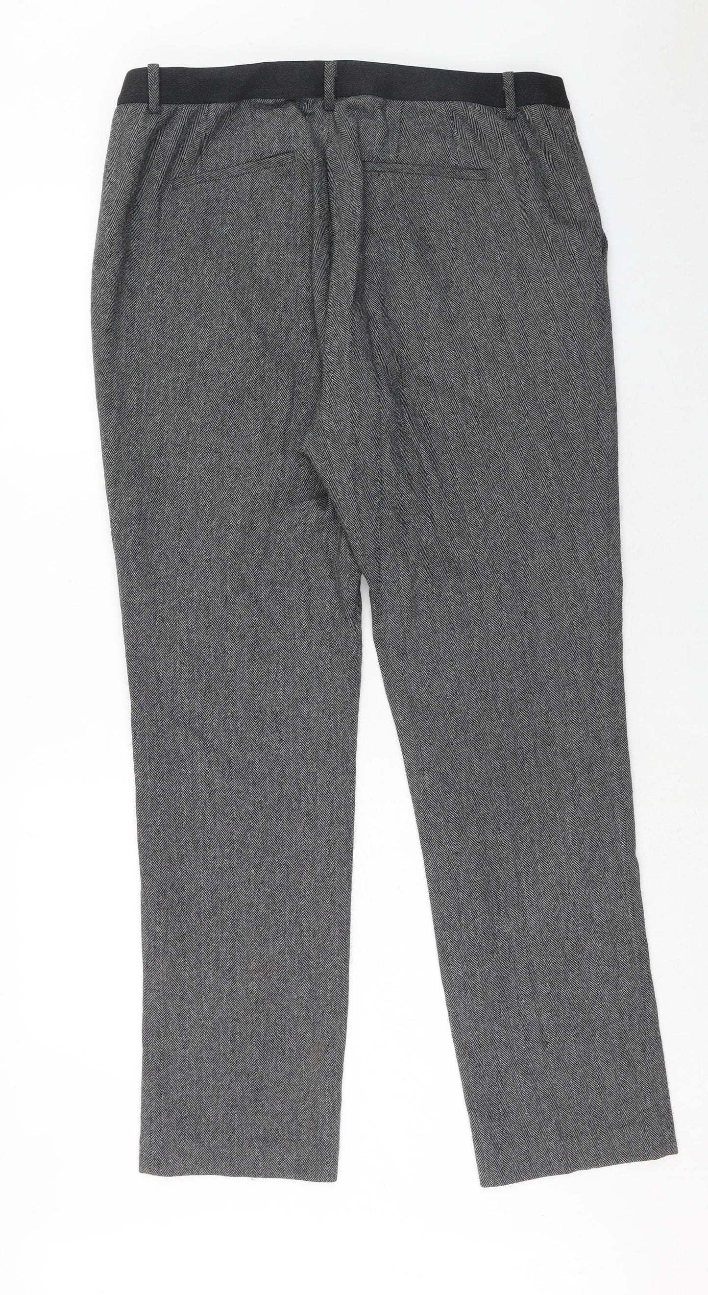 Uniqlo Womens Grey Polyester Dress Pants Trousers Size 32 in Regular