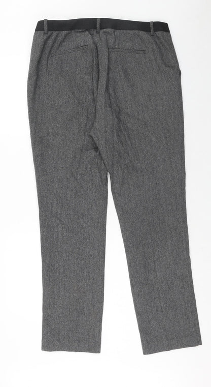 Uniqlo Womens Grey Polyester Dress Pants Trousers Size 32 in Regular
