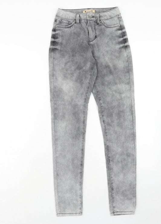 Blue Spice Womens Grey Cotton Skinny Jeans Size 26 in Regular Zip