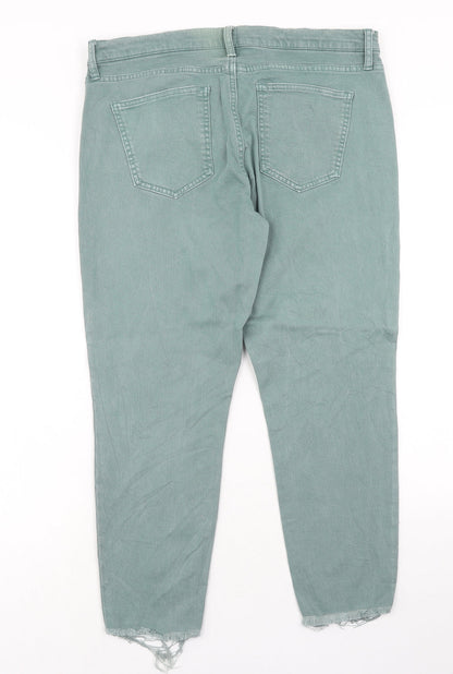 Gap Womens Green Cotton Straight Jeans Size 32 in Regular Zip