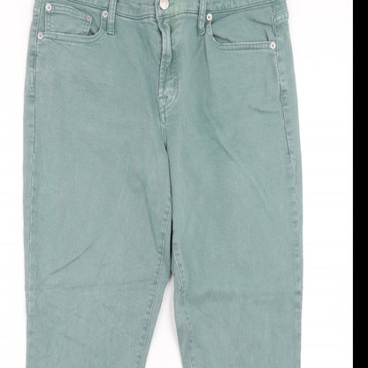 Gap Womens Green Cotton Straight Jeans Size 32 in Regular Zip