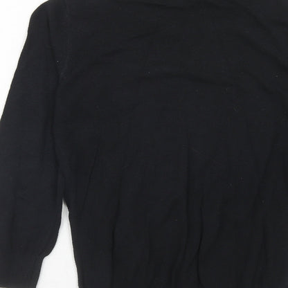 Next Womens Black Boat Neck Cotton Pullover Jumper Size 6