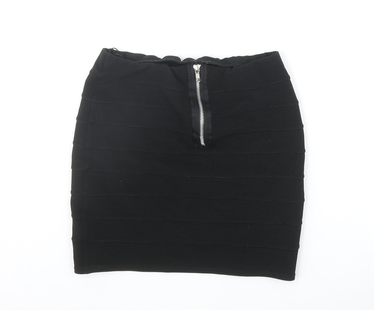 Therapy Womens Black Polyester Bandage Skirt Size 8 Zip