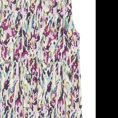Nicola Womens Multicoloured Geometric Polyester Basic Tank Size L Scoop Neck