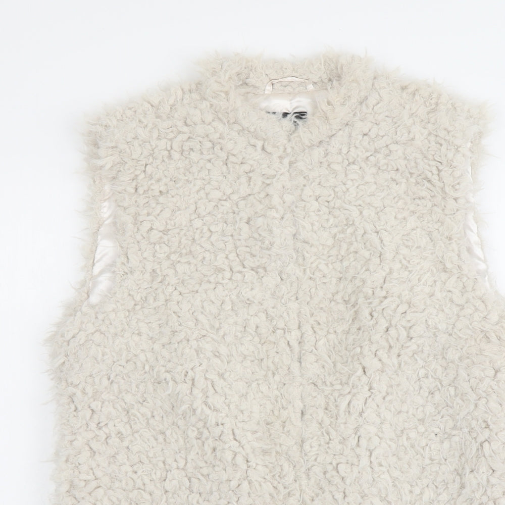Atmosphere Womens Beige Gilet Waistcoat Size 10 Hook & Eye