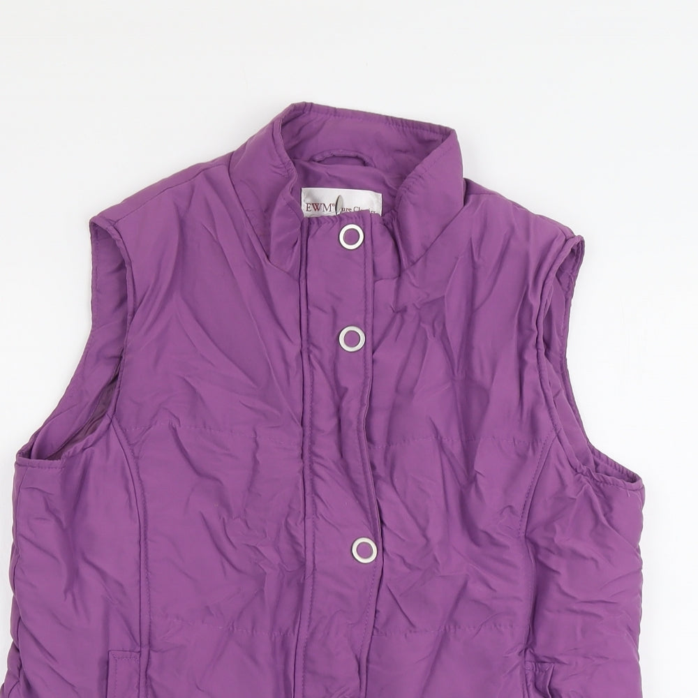 EWM Womens Purple Gilet Jacket Size 14 Zip