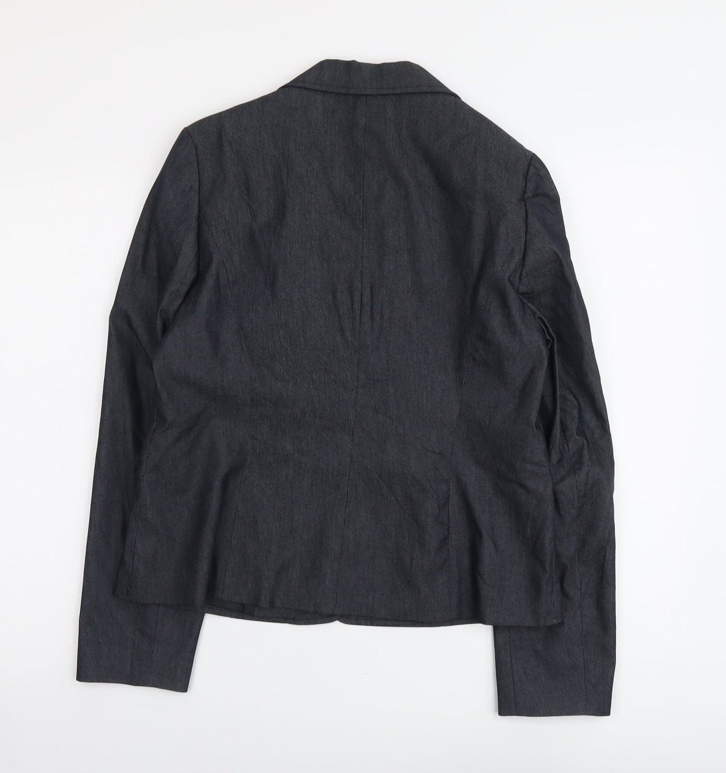 Preworn Womens Grey Cotton Jacket Blazer Size 14