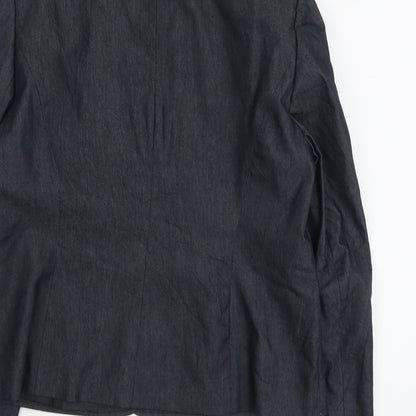Preworn Womens Grey Cotton Jacket Blazer Size 14