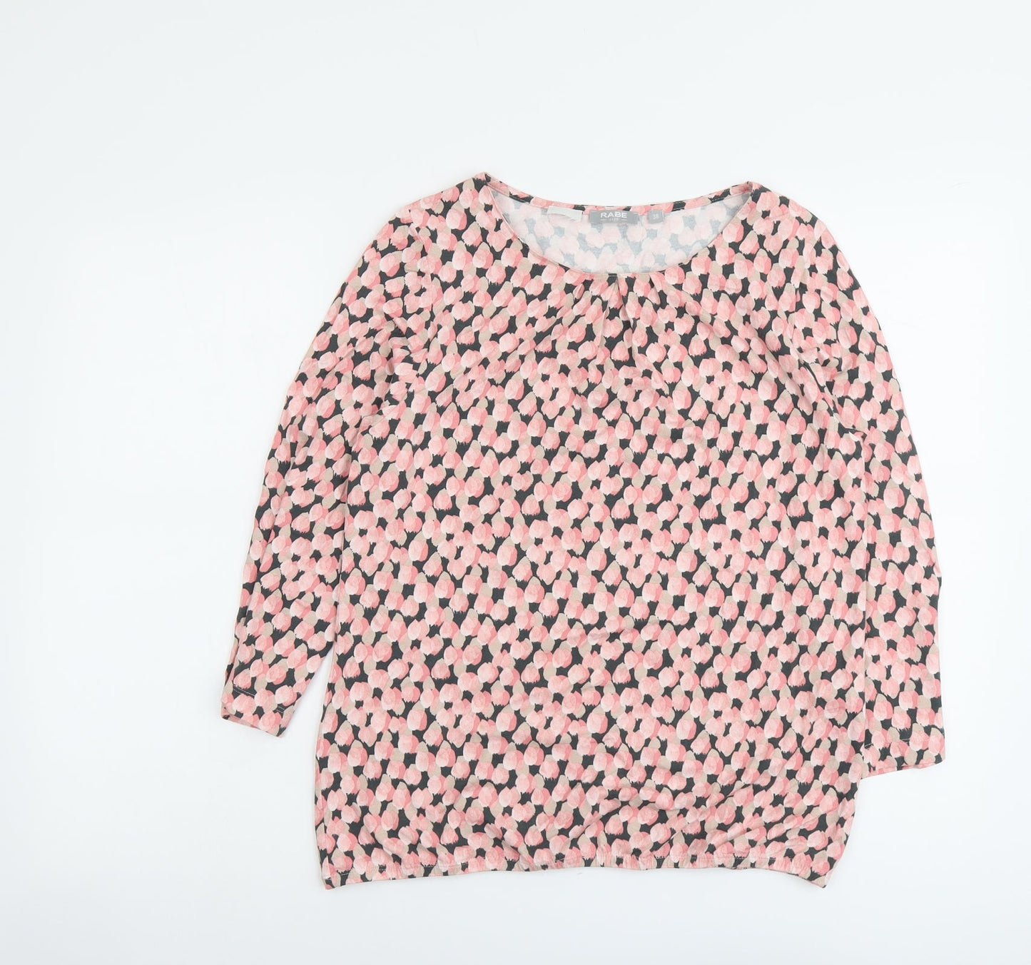 Rabe Womens Pink Viscose Basic T-Shirt Size 10 Scoop Neck