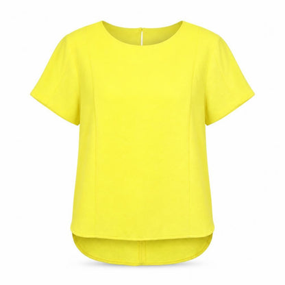 Atmosphere Womens Yellow Polyester Basic Blouse Size 12 Round Neck