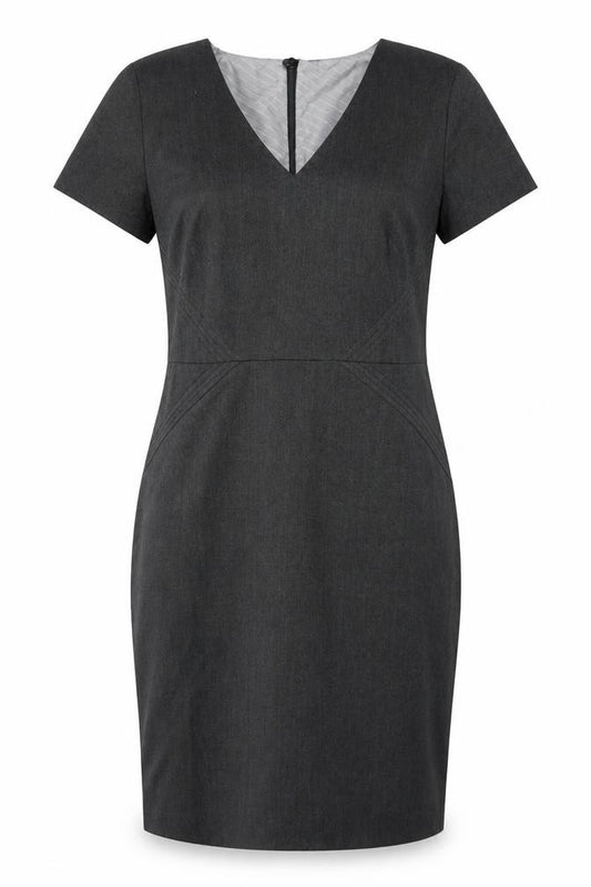 Marks and Spencer Womens Grey Polyester A-Line Size 12 V-Neck Zip
