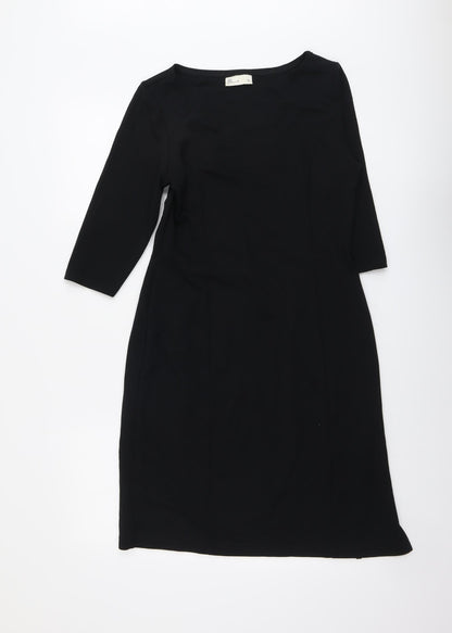 BHS Womens Black Polyester Trapeze & Swing Size 12 Round Neck Pullover