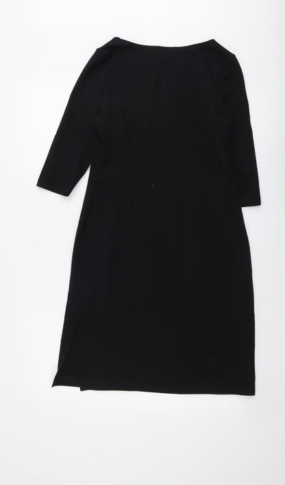 BHS Womens Black Polyester Trapeze & Swing Size 12 Round Neck Pullover