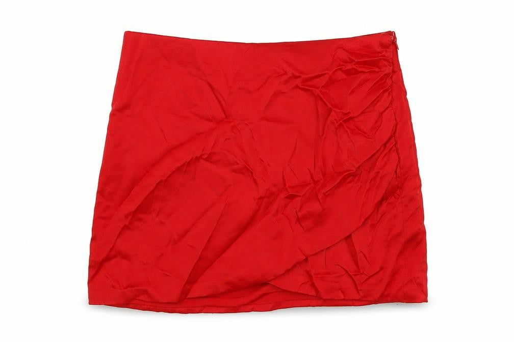 Zara Womens Red Polyester Mini Skirt Size S Zip