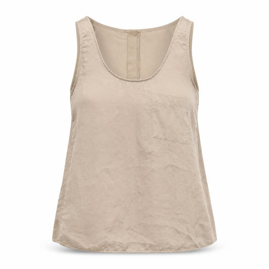 ASOS Womens Beige Polyester Basic Tank Size 8 Scoop Neck