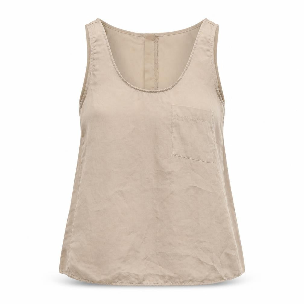 ASOS Womens Beige Polyester Basic Tank Size 8 Scoop Neck