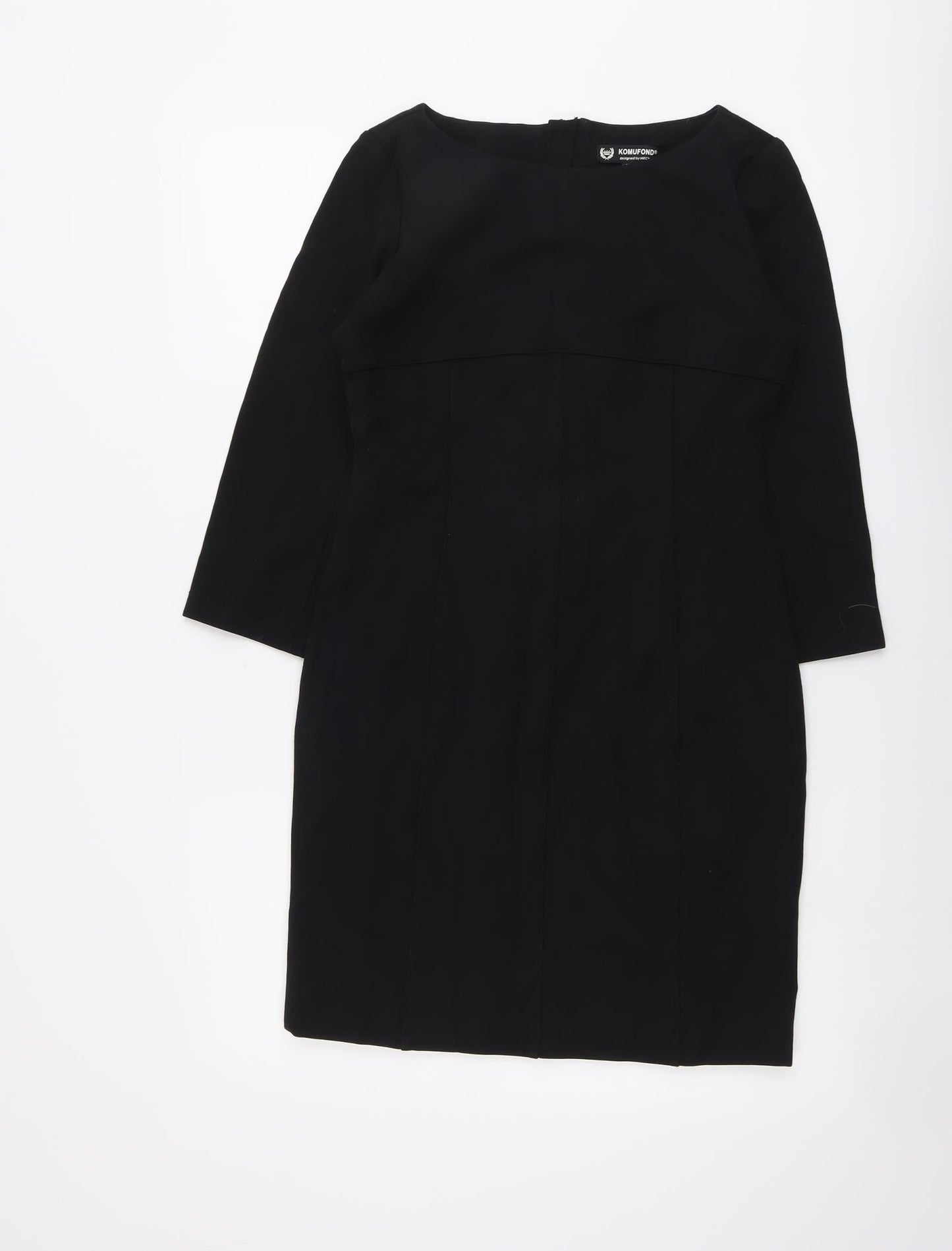 Komufond Womens Black Polyester A-Line Size M Round Neck Zip