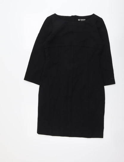 Komufond Womens Black Polyester A-Line Size M Round Neck Zip
