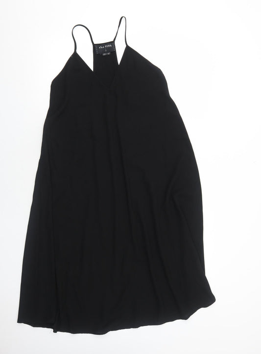 The Fifth Womens Black Polyester Trapeze & Swing Size S V-Neck Pullover