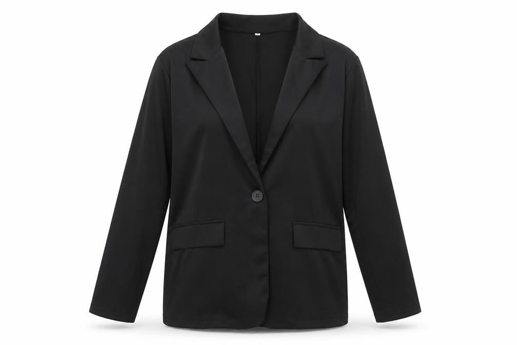Preworn Womens Black Jacket Blazer Size M Button