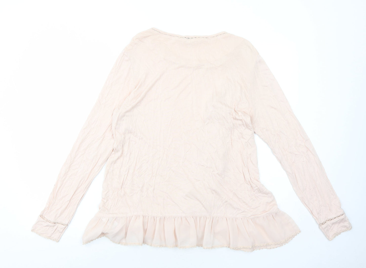 NEXT Womens Pink Viscose Basic Blouse Size 16 Scoop Neck