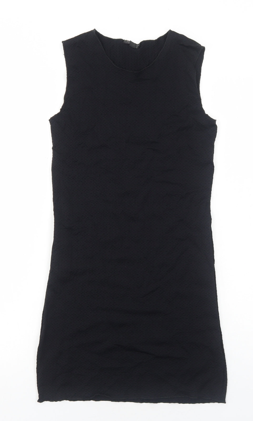 Topshop Womens Black Nylon A-Line Size 8 Round Neck Pullover