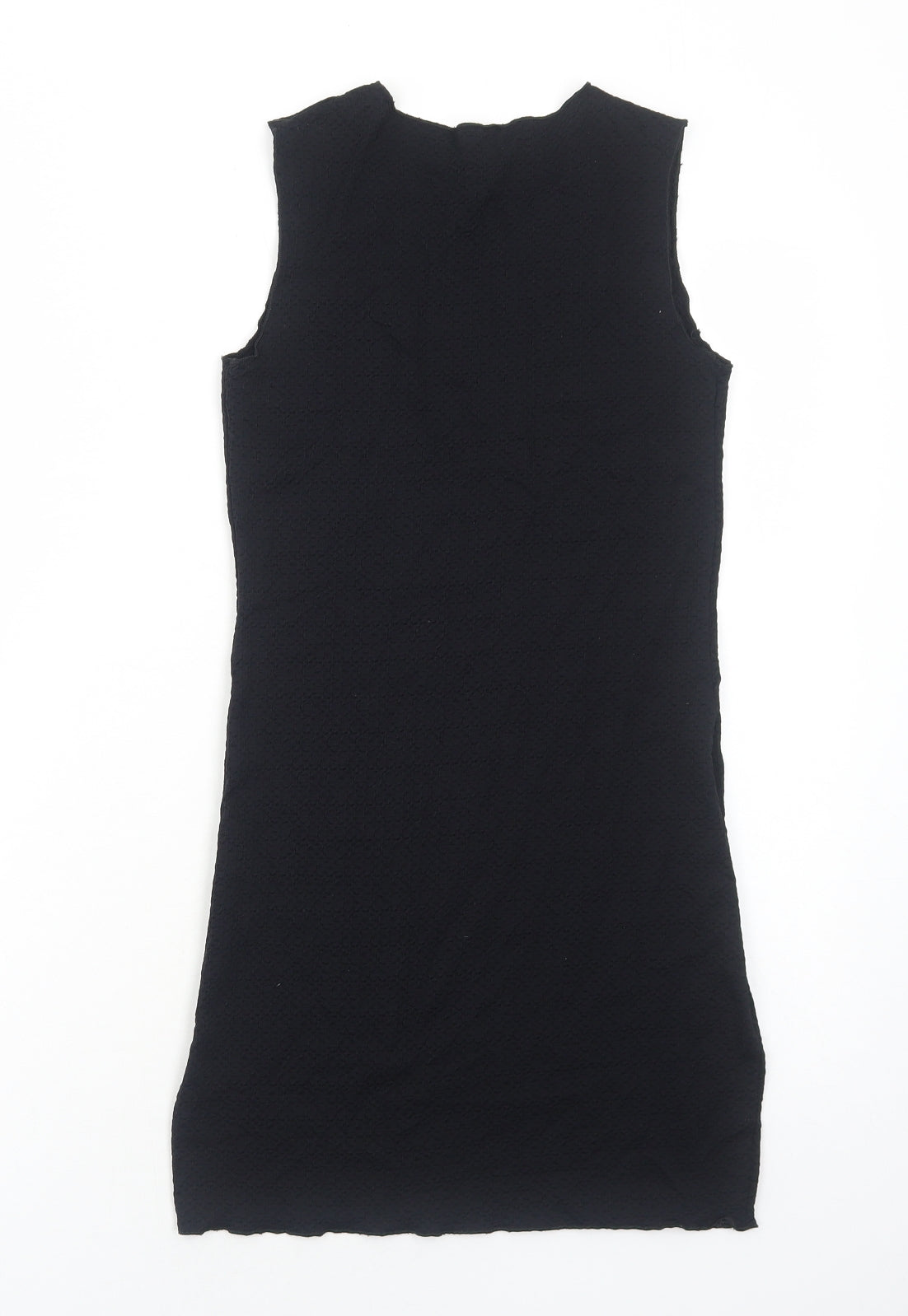 Topshop Womens Black Nylon A-Line Size 8 Round Neck Pullover