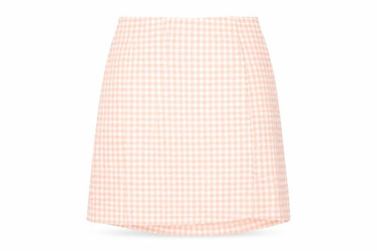 H&M Womens Pink Check Polyester A-Line Skirt Size XS