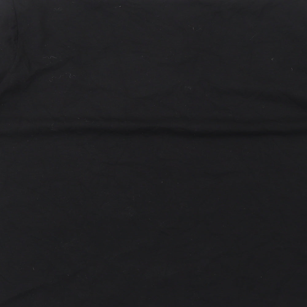Preworn Womens Black Cotton Basic T-Shirt Size 2XL Round Neck - Dragonfly