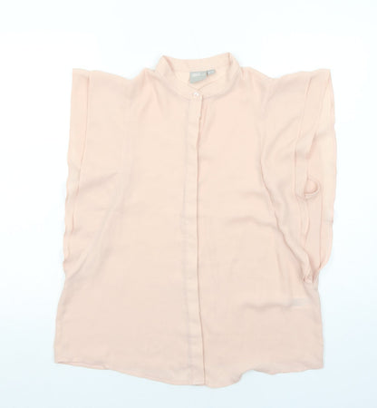 ASOS Womens Pink Polyester Basic Tank Size 12 Round Neck