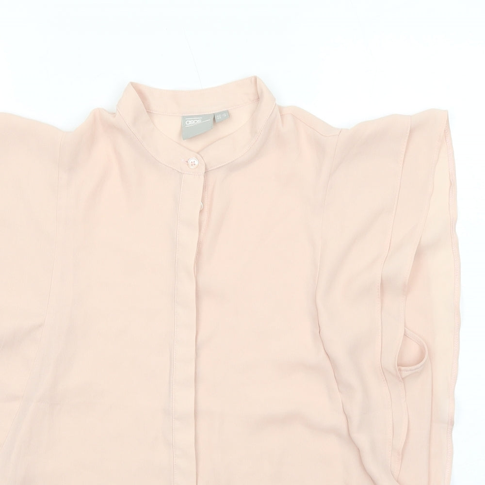 ASOS Womens Pink Polyester Basic Tank Size 12 Round Neck