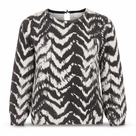 Wallis Womens Brown Scoop Neck Geometric Polyester Pullover Jumper Size S