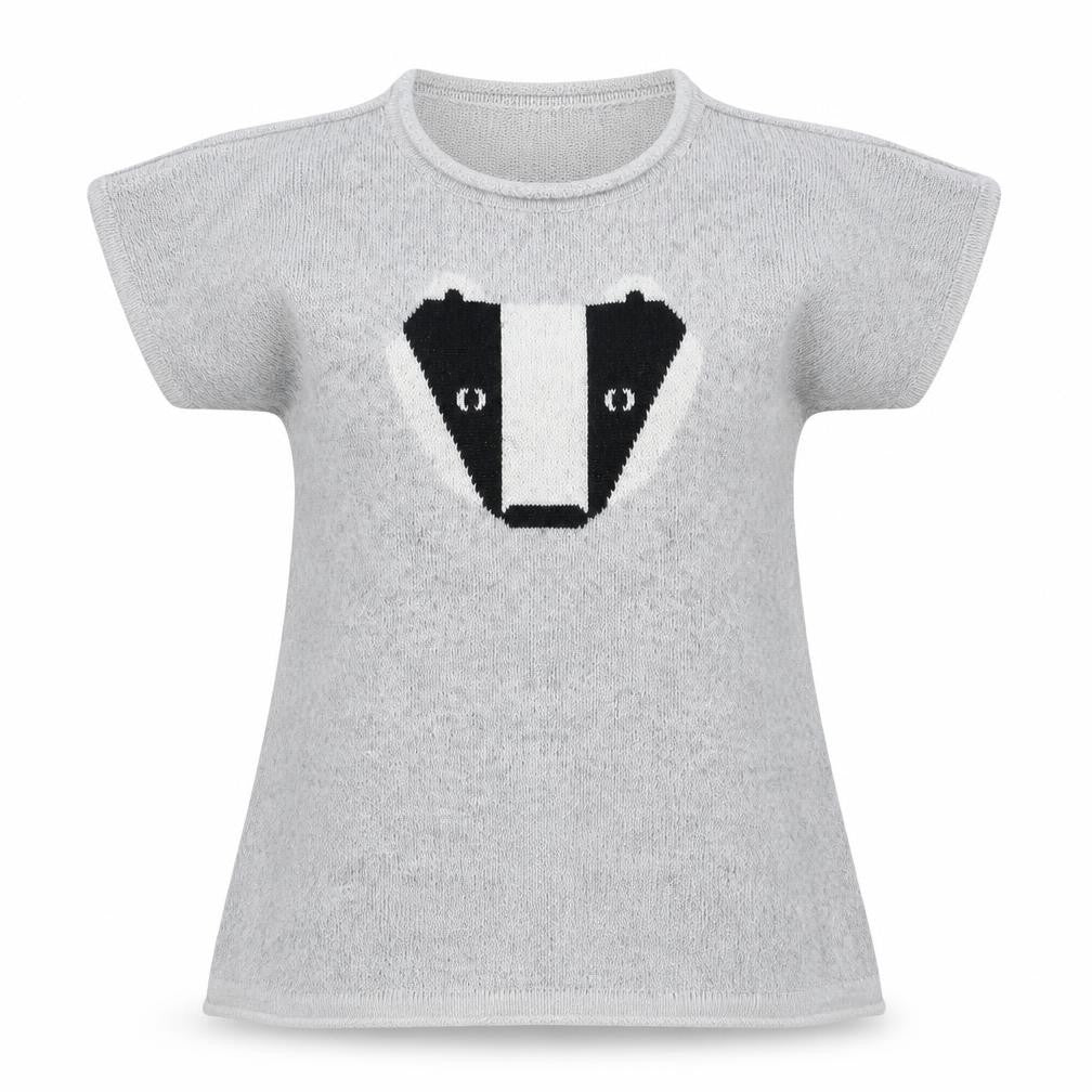 John Lewis Girls Grey Round Neck Acrylic Pullover Jumper Size 5 Years Pullover - Badger