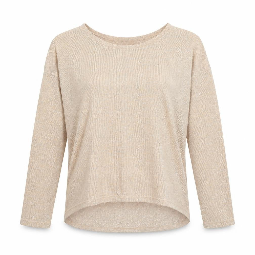 Topshop Womens Beige Scoop Neck Polyester Pullover Jumper Size 8
