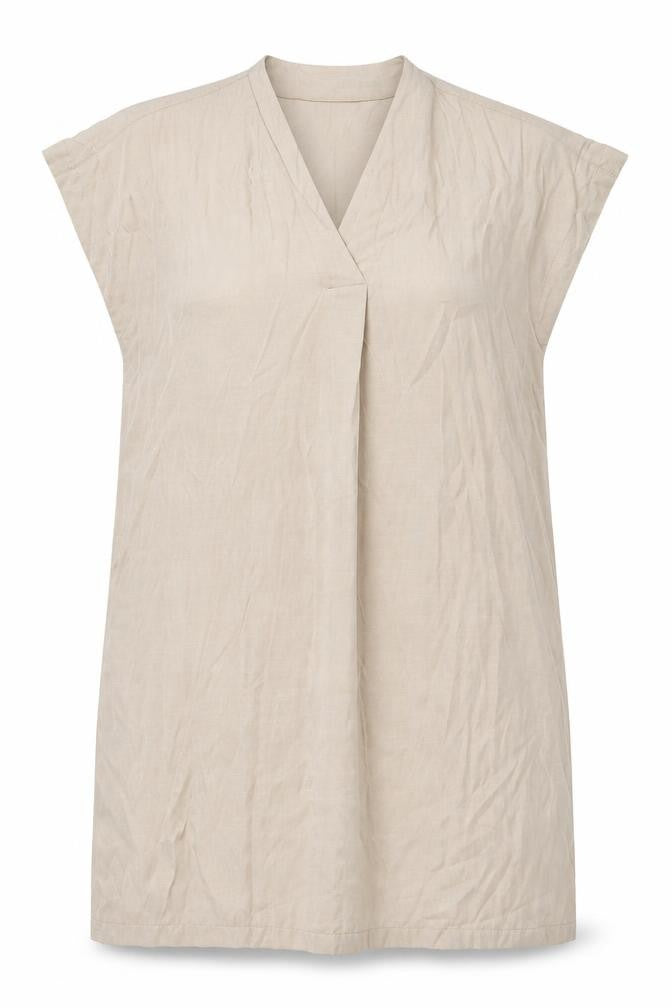 H&M Womens Beige Polyester A-Line Size S V-Neck Pullover