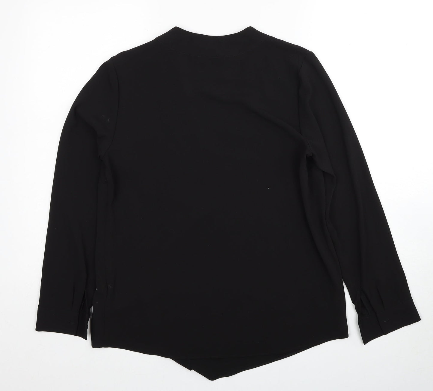 Sparkle & Fade Womens Black Polyester Basic Blouse Size S V-Neck