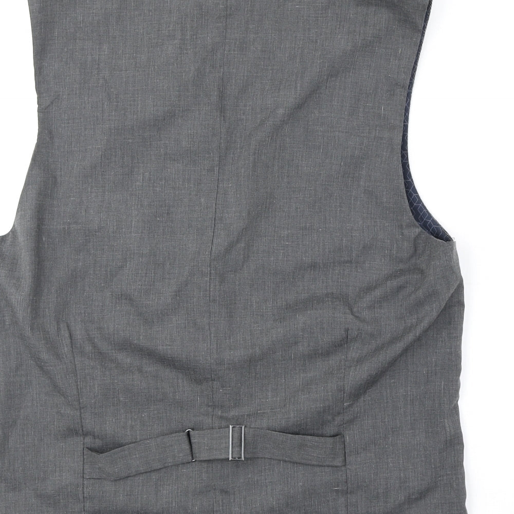 Limehaus Mens Grey Polyester Jacket Suit Waistcoat One Size Regular