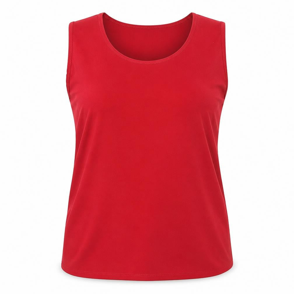 Saloos Womens Red Polyester Basic Tank Size 16 Round Neck