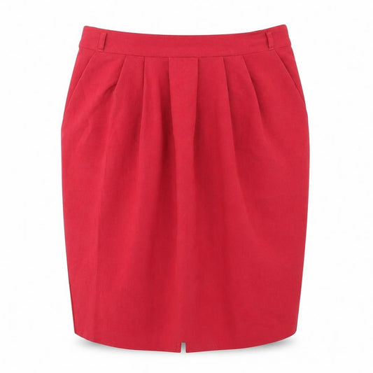 Papaya Womens Red Polyester A-Line Skirt Size 8 Zip