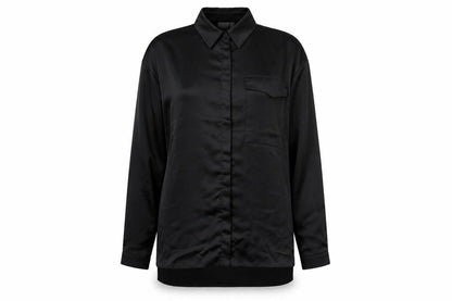 ASOS Womens Black Polyester Basic Button-Up Size 10 Collared