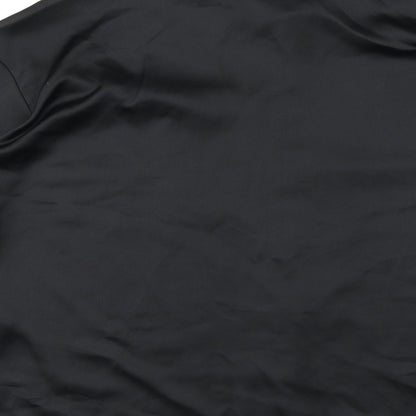 ASOS Womens Black Polyester Basic Button-Up Size 10 Collared