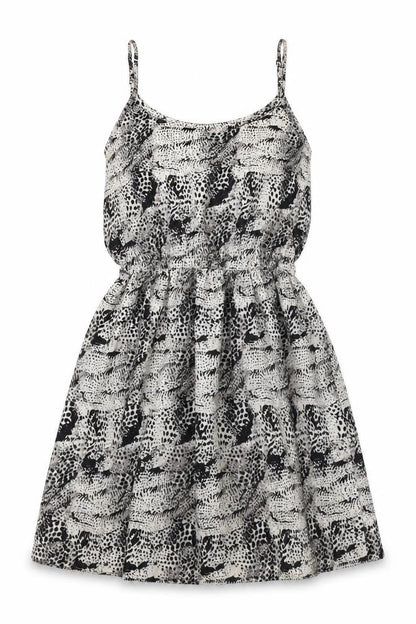 Boohoo Womens Grey Geometric Polyester Skater Dress Size 10 Scoop Neck Pullover