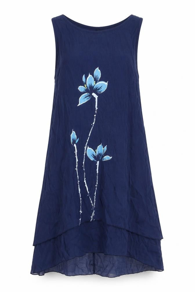 Izabel Womens Blue Polyester A-Line Size 8 Scoop Neck Pullover