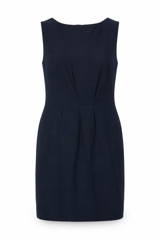 Zara Womens Blue Polyester A-Line Size S Round Neck Zip