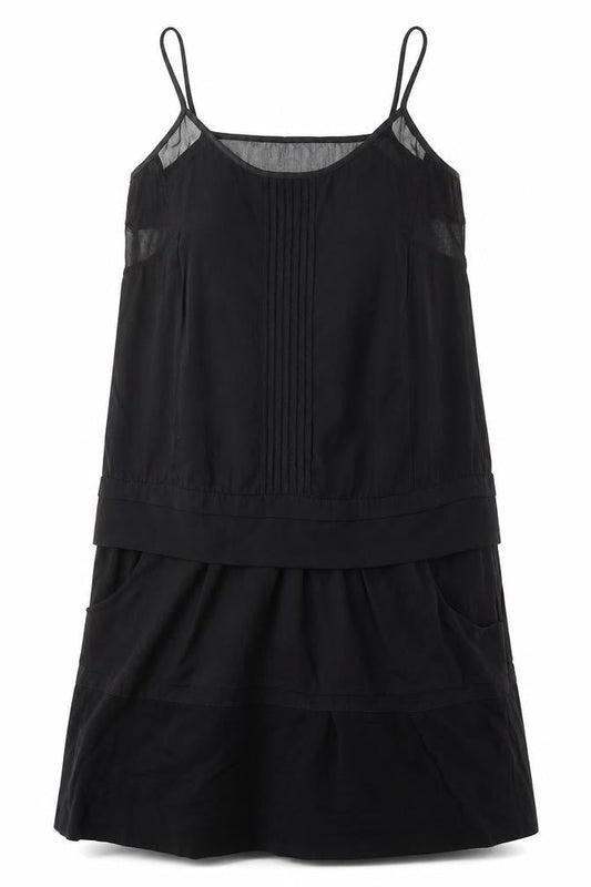 Womens Black Polyester Tank Dress Size XS Round Neck Pullover