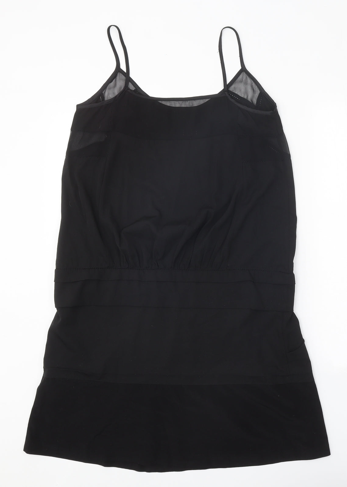 Preworn Womens Black Polyester Tank Dress Size XS Round Neck Pullover