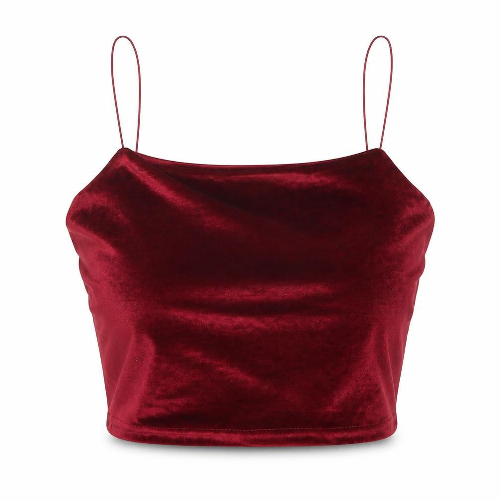 Preworn Womens Red Polyester Cropped Tank Size S Square Neck