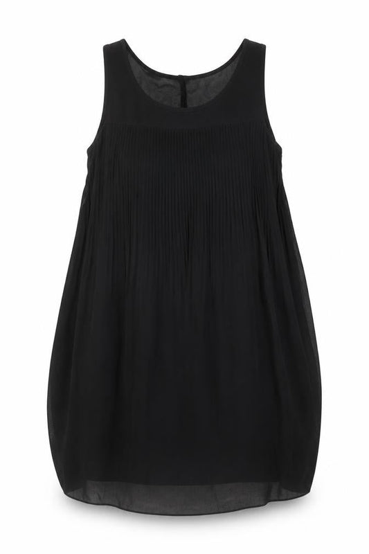 Louche Womens Black Polyester Tank Dress One Size Round Neck Button