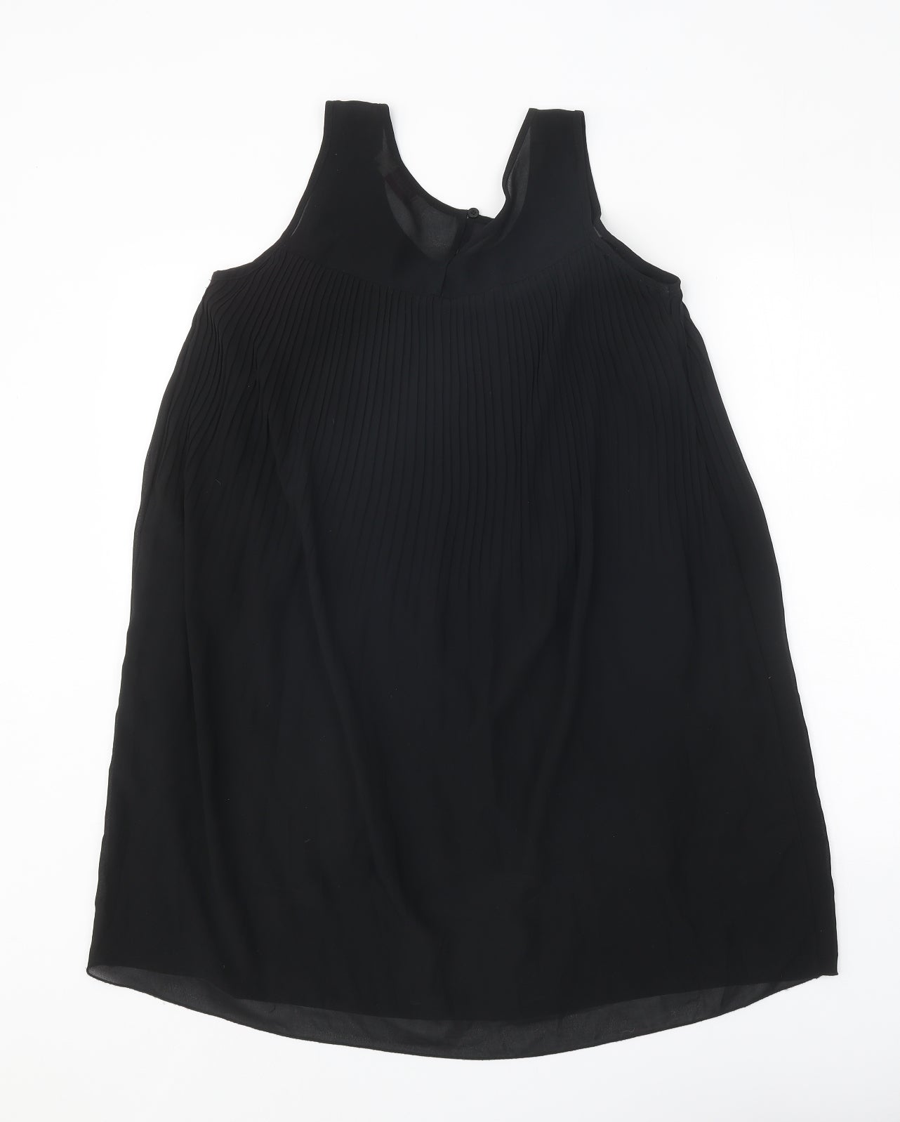 Louche Womens Black Polyester Tank Dress One Size Round Neck Button